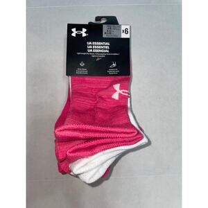 UNDER ARMOUR WOMENS 6 PAIR PINKs  LIGHTWEIGHT NO SHOW SOCKS NEW